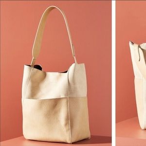 Anthropologie Slouchy Bucket Bag w/ Cosmetic Pouch